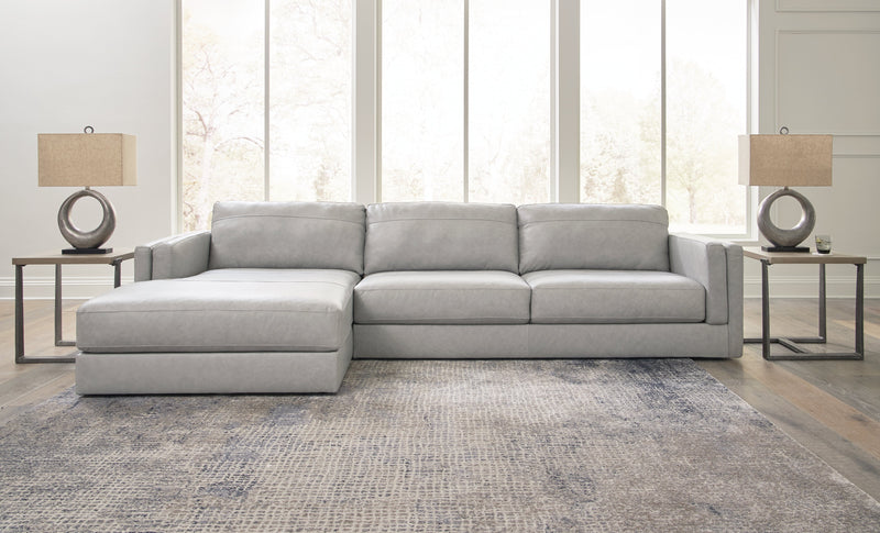 Amiata 2-Piece Sectional with Ottoman in Glacier - PKG015523