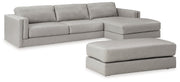 Amiata 2-Piece Sectional with Ottoman in Glacier - PKG015524