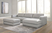 Amiata 2-Piece Sectional with Ottoman in Glacier - PKG015524