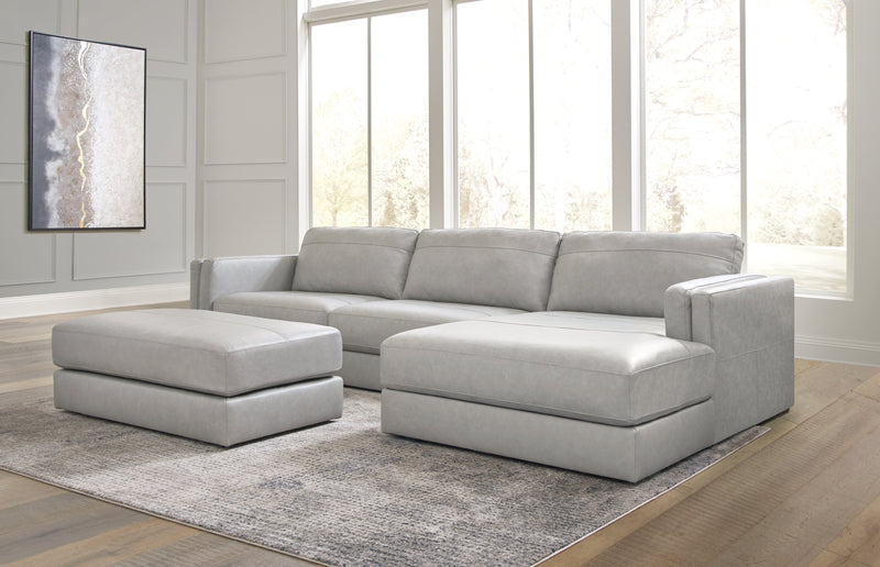 Amiata 2-Piece Sectional with Ottoman in Glacier - PKG015524
