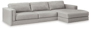 Amiata 2-Piece Sectional with Ottoman in Glacier - PKG015524
