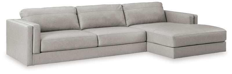 Amiata 2-Piece Sectional with Ottoman in Glacier - PKG015524