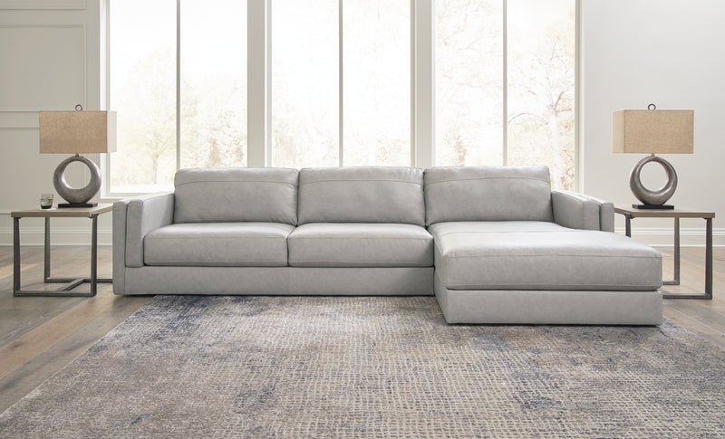 Amiata 2-Piece Sectional with Ottoman in Glacier - PKG015524