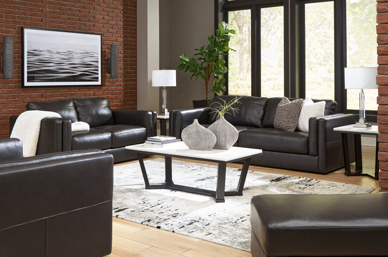 Amiata Onyx Leather Living Room Set - Gate FurnitureLiving Room Set