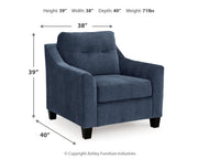 Amity Bay Sofa Chaise, Chair, and Ottoman in Ink - Gate FurnitureSectional