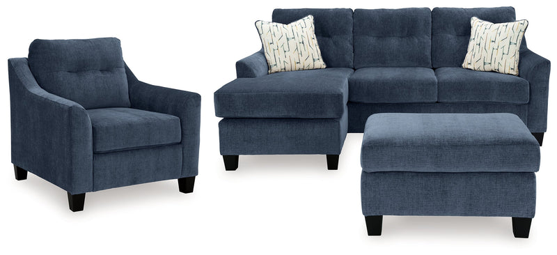 Amity Bay Sofa Chaise, Chair, and Ottoman in Ink - Gate FurnitureSectional