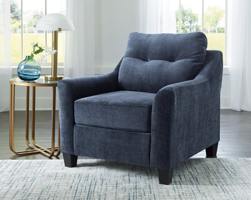 Amity Bay Sofa Chaise, Chair, and Ottoman in Ink - Gate FurnitureSectional