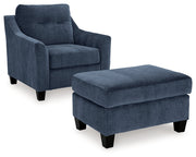 Amity Bay Sofa Chaise, Chair, and Ottoman in Ink - Gate FurnitureSectional