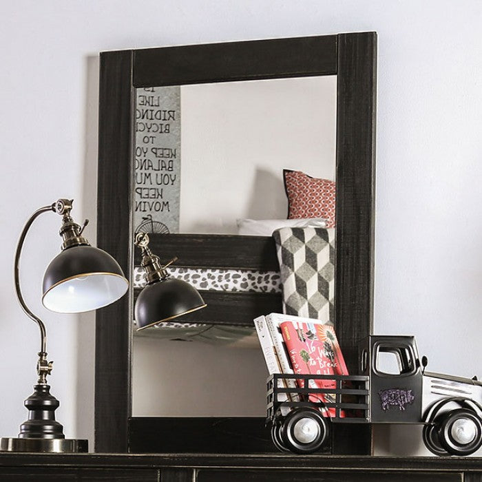 Ampelios Wire-Brushed Black Mirror - AM7000BK-M