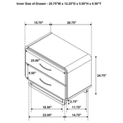 Amsbury 2-drawer Nightstand Bedside Table Nutmeg - 224272
