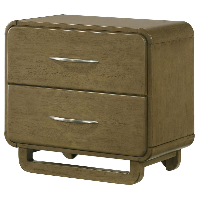 Amsbury 2-drawer Nightstand Bedside Table Nutmeg - 224272