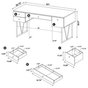 Analiese 63-inch 4-drawer Writing Desk Mango - 801851