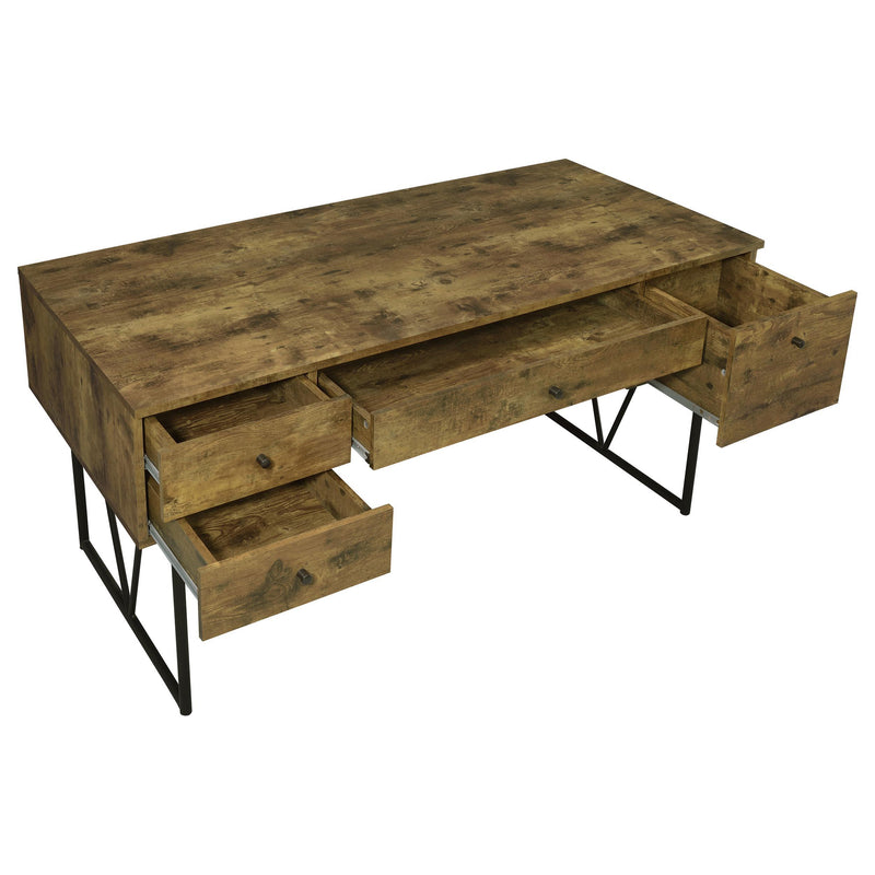 Analiese 63-inch 4-drawer Writing Desk Rustic Nutmeg - 800999