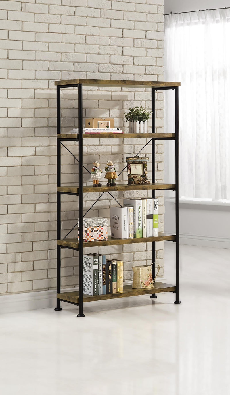 Analiese 63-inch 4-shelf Bookshelf Rustic Nutmeg - 801542