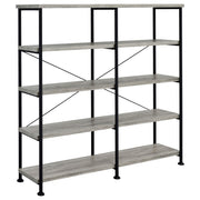 Analiese 63-inch 4-shelf Double Bookshelf Grey Driftwood - 801544
