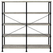 Analiese 63-inch 4-shelf Double Bookshelf Grey Driftwood - 801544