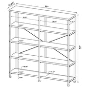 Analiese 63-inch 4-shelf Double Bookshelf Mango - 801853