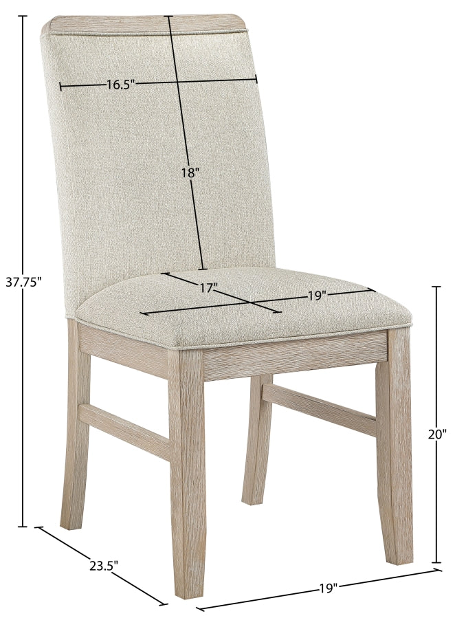 Ananda Fabric Upholstered Dining Chair in Beige, Set of 2 - 88039Beige-C