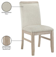 Ananda Fabric Upholstered Dining Chair in Beige, Set of 2 - 88039Beige-C