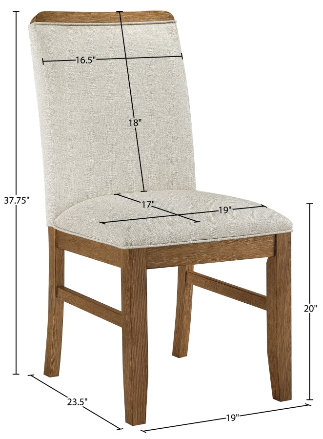 Ananda Fabric Upholstered Dining Chair in Beige, Set of 2 - 88040Beige-C