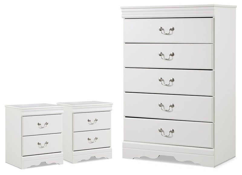 Anarasia Chest and 2 Nightstands - B129B26