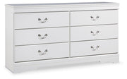 Anarasia Full Sleigh Bed with Dresser in White - PKG002583
