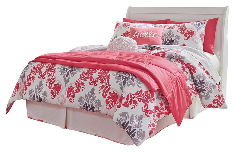 Anarasia Full Sleigh Headboard and Dresser in White - PKG002571