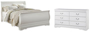 Anarasia Queen Sleigh Bed with Dresser in White from Ashley - Luna Furniture