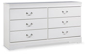 Anarasia Queen Sleigh Bed with Dresser in White from Ashley - Luna Furniture