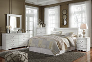 Anarasia Queen Sleigh Headboard and Dresser in White - PKG002559