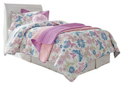 Anarasia Twin Sleigh Headboard Bed with Mirrored Dresser, Chest and 2 Nightstands in White from Ashley - Luna Furniture