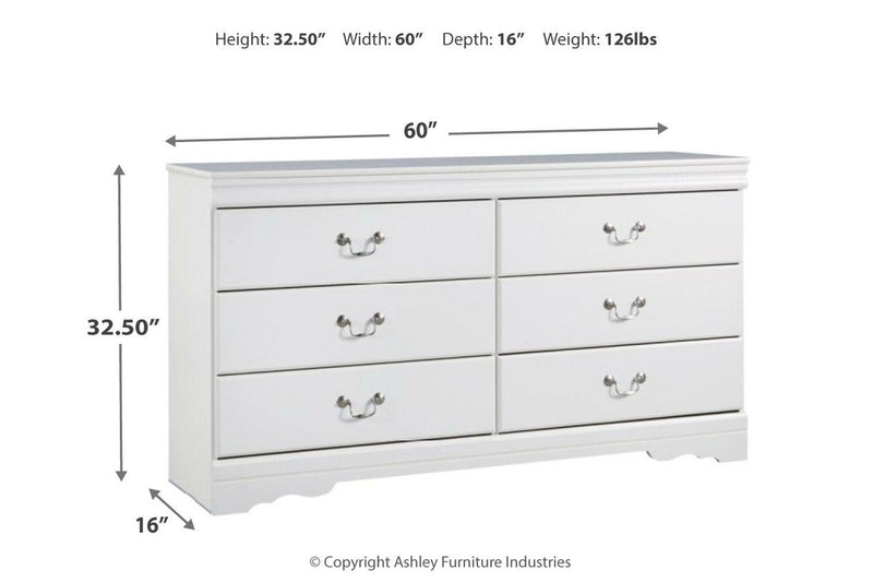 Anarasia White Dresser - Gate FurnitureDresser