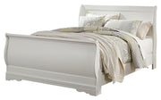 Anarasia White Queen Sleigh Bed with Chest of Drawers and Nightstand - B129B12