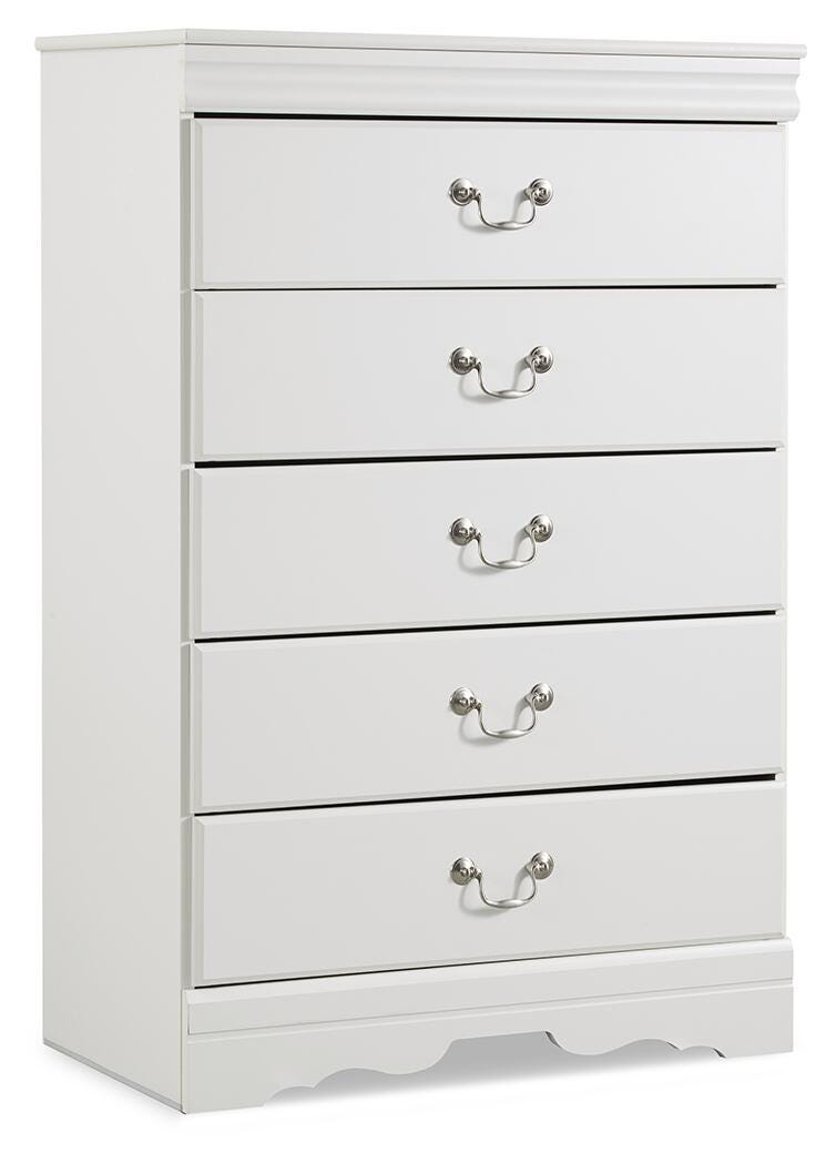 Anarasia White Twin Sleigh Bed and Chest - B129B16