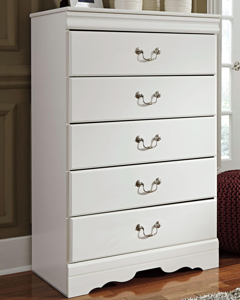 Anarasia White Twin Sleigh Bed and Chest - B129B16