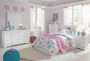 Anarasia White Twin Sleigh Headboard, Dresser and Mirror - B129B18