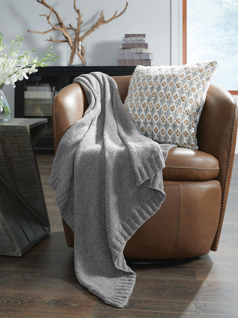 Anawood Gray Throw - A1001097T