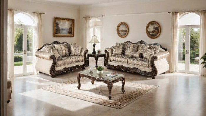 Andalusia Light Brown/Dark Cherry Loveseat - SM6450-LV