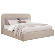 Anders Upholstered Eastern King Storage Lift Platform Bed Beige - 306037BEIKE