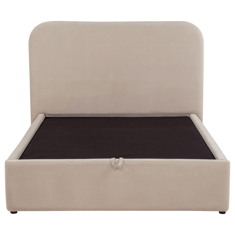 Anders Upholstered Full Storage Lift Platform Bed Beige - 306037BEIF