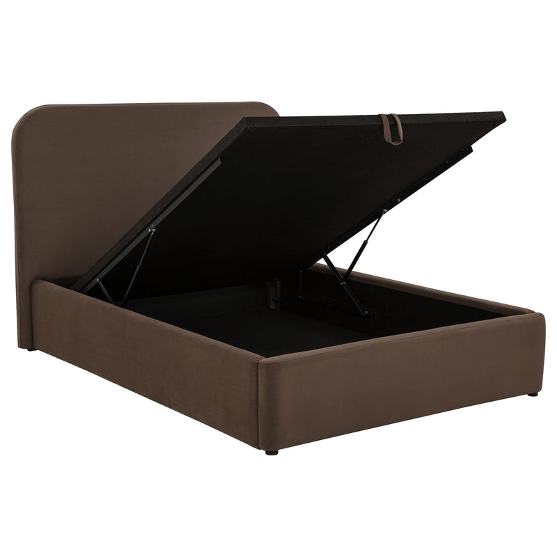 Anders Upholstered Full Storage Lift Platform Bed Chocolate - 306037CHF