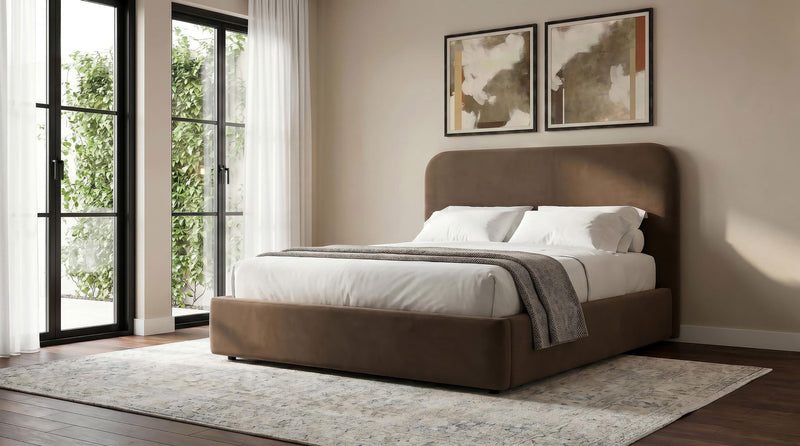 Anders Upholstered Full Storage Lift Platform Bed Chocolate - 306037CHF