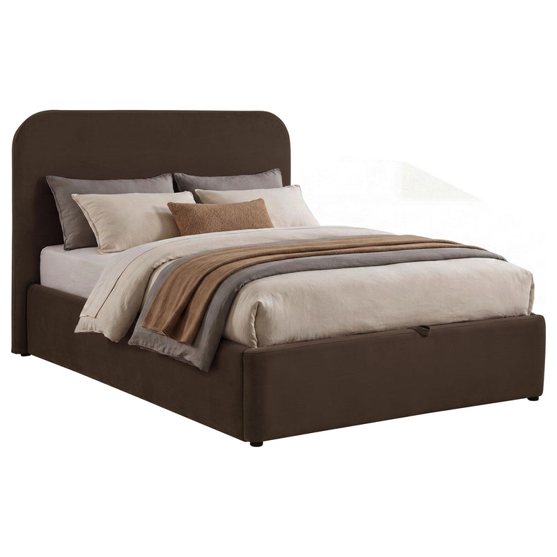 Anders Upholstered Full Storage Lift Platform Bed Chocolate - 306037CHF