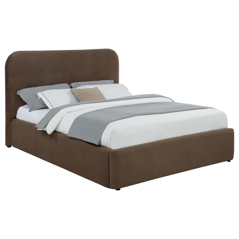 Anders Upholstered Queen Storage Lift Platform Bed Chocolate - 306037CHQ