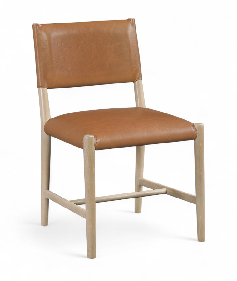 Andie Vegan Leather Upholstered Dining Chair in Cognac, Set of 2 - 88074Cognac-C