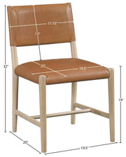Andie Vegan Leather Upholstered Dining Chair in Cognac, Set of 2 - 88074Cognac-C