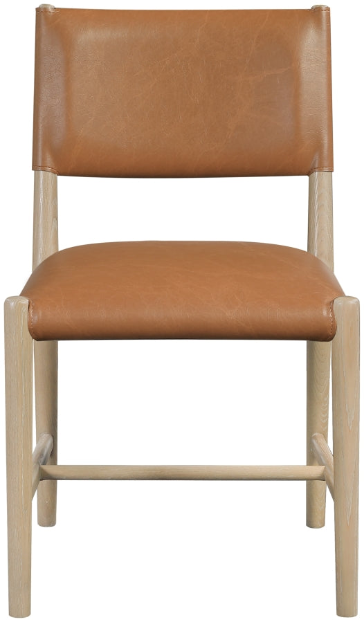 Andie Vegan Leather Upholstered Dining Chair in Cognac, Set of 2 - 88074Cognac-C