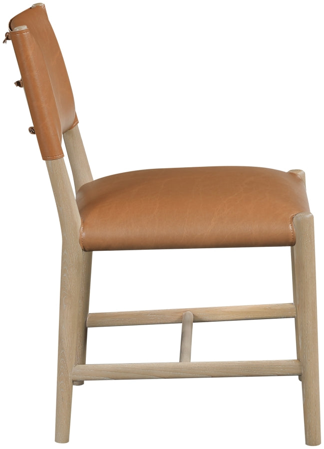 Andie Vegan Leather Upholstered Dining Chair in Cognac, Set of 2 - 88074Cognac-C