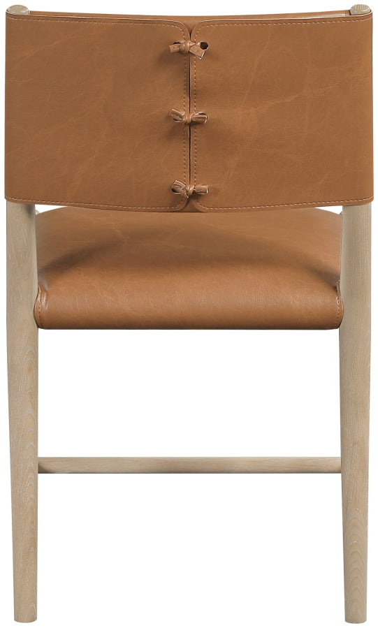 Andie Vegan Leather Upholstered Dining Chair in Cognac, Set of 2 - 88074Cognac-C