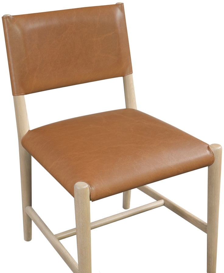 Andie Vegan Leather Upholstered Dining Chair in Cognac, Set of 2 - 88074Cognac-C
